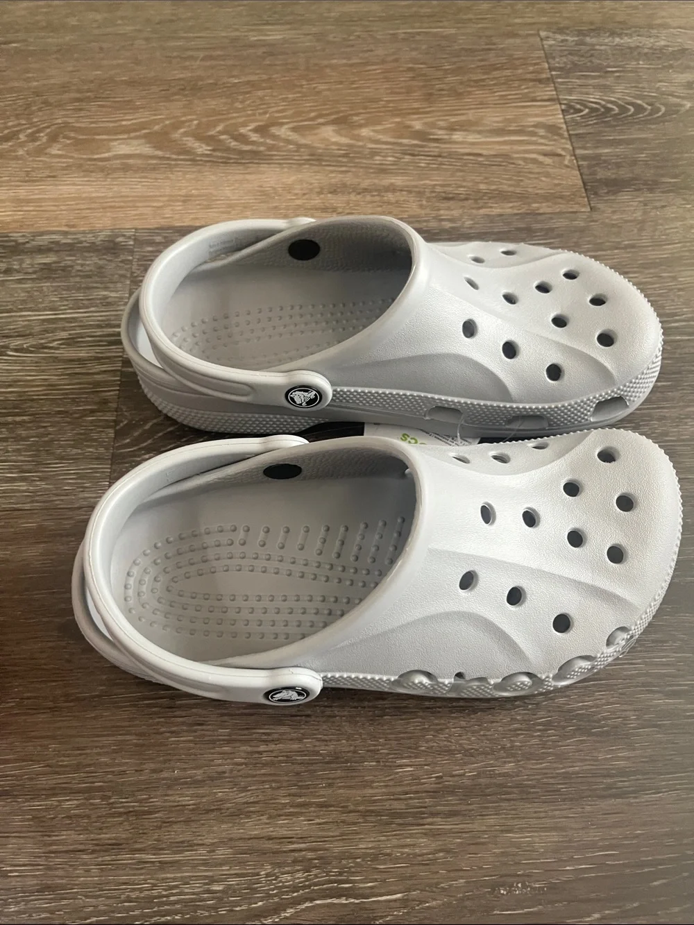CROCS Kids Light Gray Classic Clog with Heel Strap